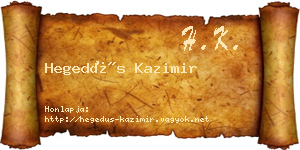 Hegedűs Kazimir névjegykártya